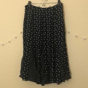 Navy and Off-White Polka Dot Skirt